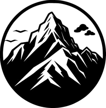 Mountain, Black and White Vector illustration