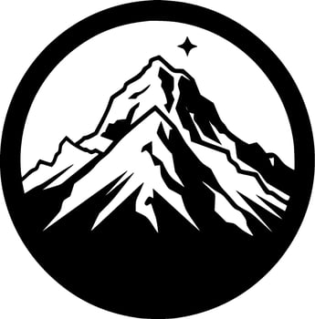 Mountain Range, Black and White Vector illustration