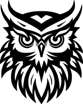 Owl - Black and White Isolated Icon - Vector illustration