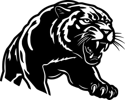 Panther, Minimalist and Simple Silhouette - Vector illustration