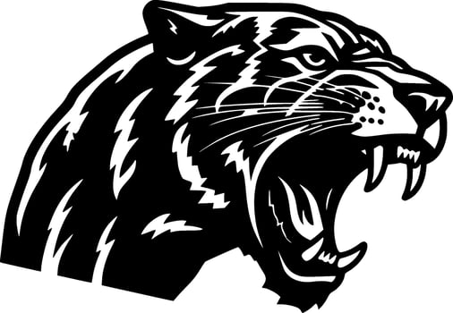 Panther - Black and White Isolated Icon - Vector illustration