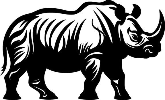 Rhinoceros, Minimalist and Simple Silhouette - Vector illustration