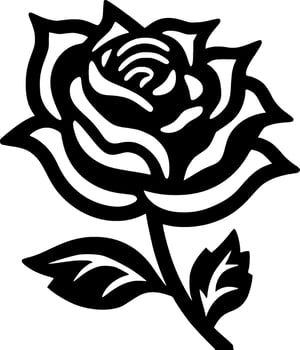 Rose - Minimalist and Flat Logo - Vector illustration