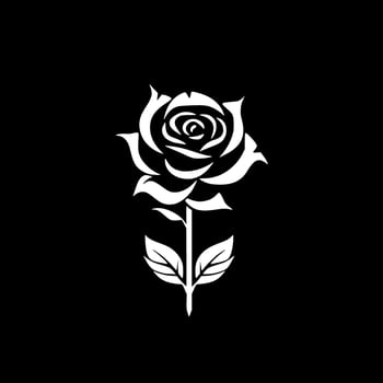Rose, Black and White Vector illustration