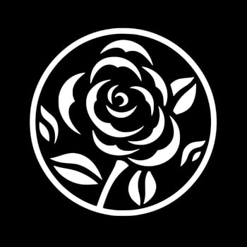 Rose - Minimalist and Flat Logo - Vector illustration