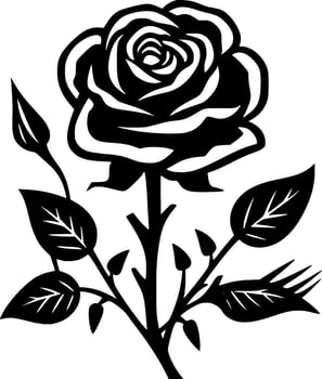 Roses, Black and White Vector illustration