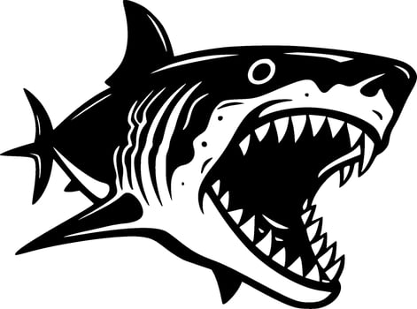 Shark - Black and White Isolated Icon - Vector illustration