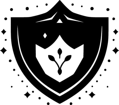 Shield, Black and White Vector illustration