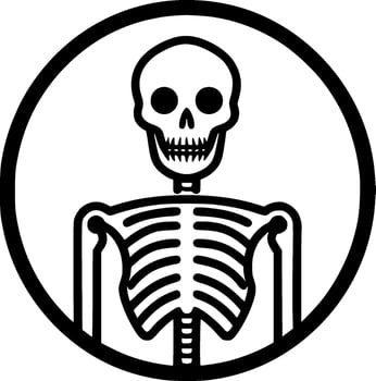Skeleton, Black and White Vector illustration