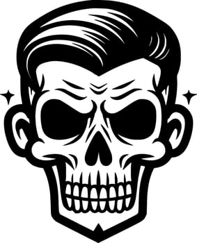 Skull, Black and White Vector illustration