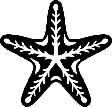 Starfish - Black and White Isolated Icon - Vector illustration