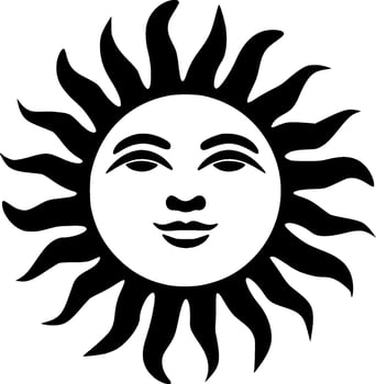 Sun - Minimalist and Flat Logo - Vector illustration