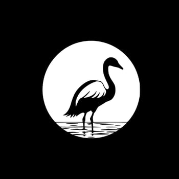 Swan, Black and White Vector illustration