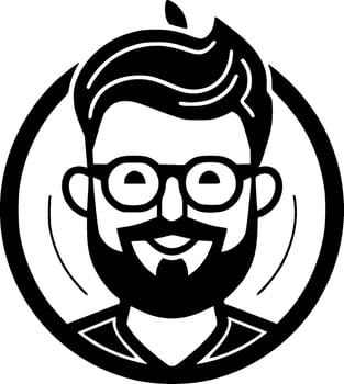 Teacher, Black and White Vector illustration