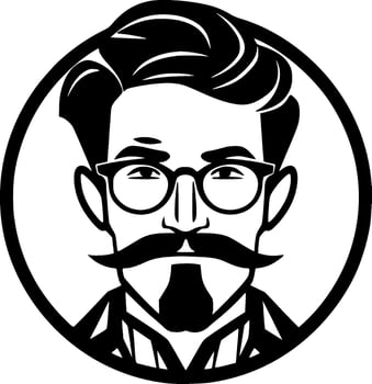 Teacher, Black and White Vector illustration