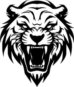 Tiger, Minimalist and Simple Silhouette - Vector illustration
