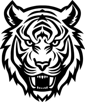 Tiger, Minimalist and Simple Silhouette - Vector illustration