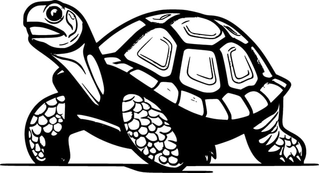 Turtle - Black and White Isolated Icon - Vector illustration