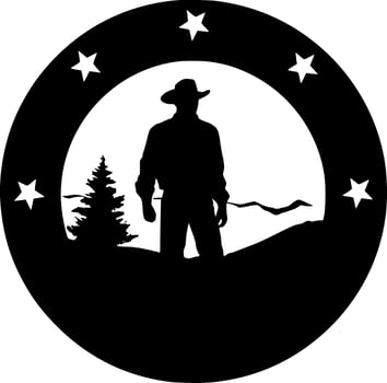 Western - Minimalist and Flat Logo - Vector illustration