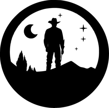 Western, Black and White Vector illustration