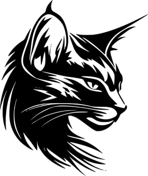 Wildcat - Black and White Isolated Icon - Vector illustration