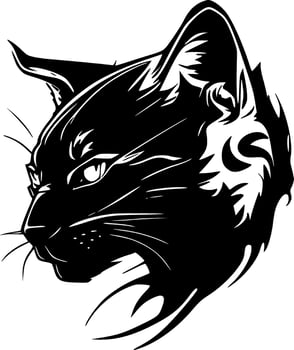 Wildcat - Black and White Isolated Icon - Vector illustration