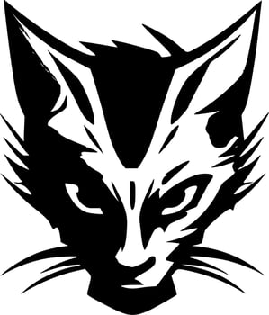 Wildcat - Black and White Isolated Icon - Vector illustration