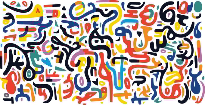 colorful cursive on a white background doodle patterns, free vector, hand drawn, hand lettering background, hand drawn design, doodle patterns, hand drawing, in the style of tagging-like marks vector