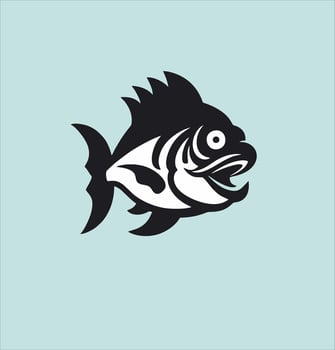 Piranha fish logo vector design