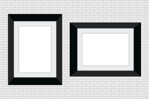 Composition with empty frame on wall vector