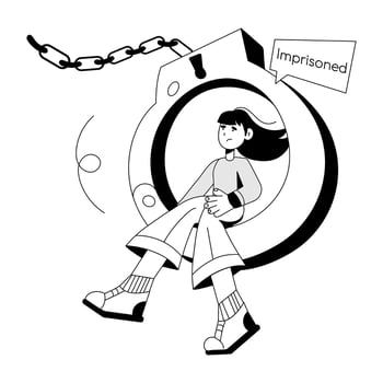 Trendy Trapped Girl vector