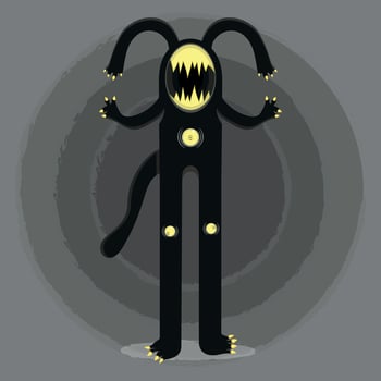 Cartoon midnight monster vector illustration