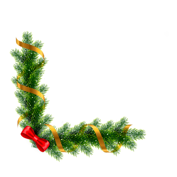 christmas corner  decoration with christmas ball,pine branch and snow flex png