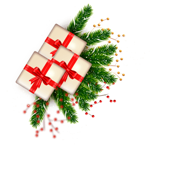 christmas corner  decoration with christmas ball,pine branch and snow flex png