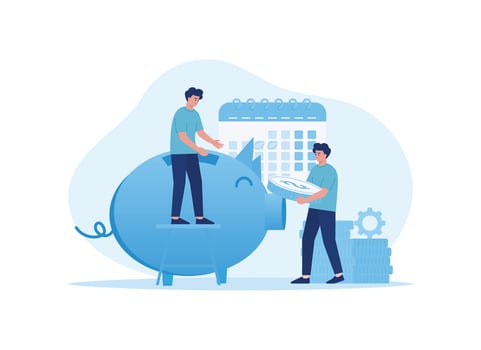 saving money concept flat illustration vector