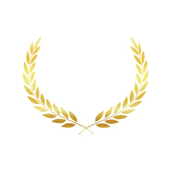 Vector decorative round wreath badge golden foliage frame