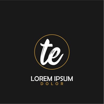 TE Initial Brush In Circle Frame Template Design vector