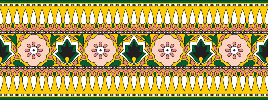 Vector seamless national Indian ornament. Colored endless border, frame.