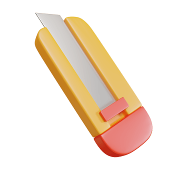 cutter knife 3d Illustrations,school equipment png