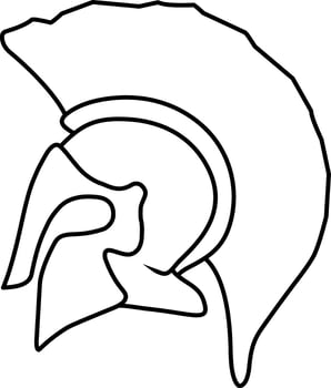 Spartan helmet greek vector
