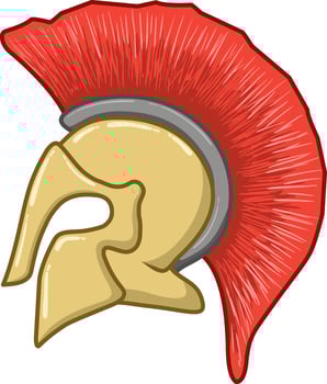 Spartan helmet greek vector