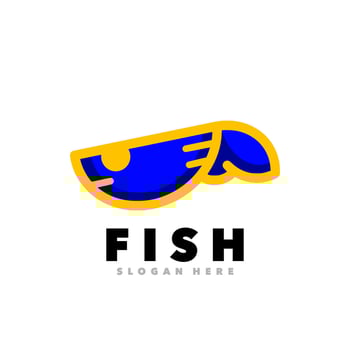 Fish line art design vector