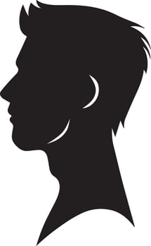 Man Profile vector silhouette illustration black color