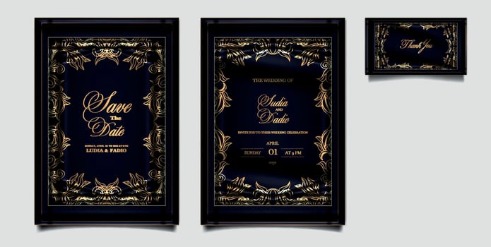 luxury wedding invitation cards vector