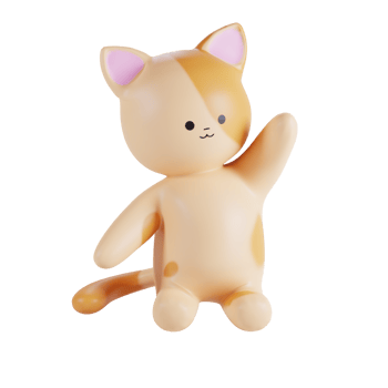 Cute Cat 3D Render Illustration png