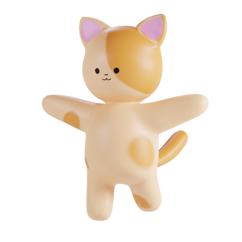 Cute Cat 3D Render Illustration png