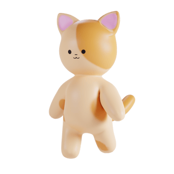 Cute Cat 3D Render Illustration png