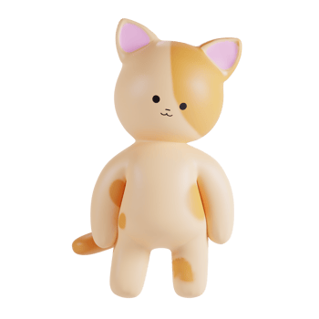Cute Cat 3D Render Illustration png