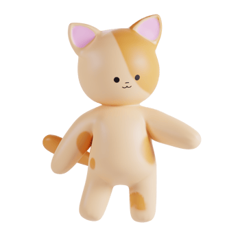 Cute Cat 3D Render Illustration png