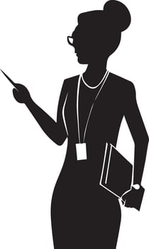 Female teacher vector silhouette illustration